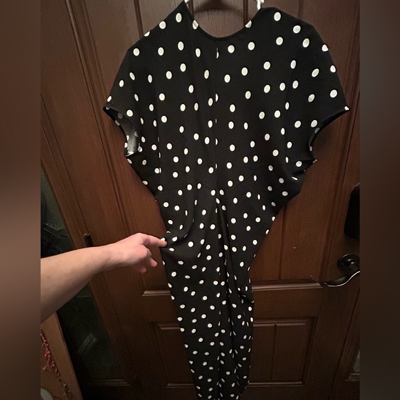 Ann Taylor Dresses & Skirts - Ann Taylor Black Asymmetrical Polka Dot Dress